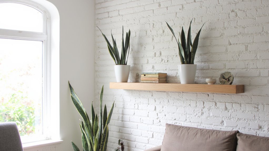 elegant minimalist shelf styling