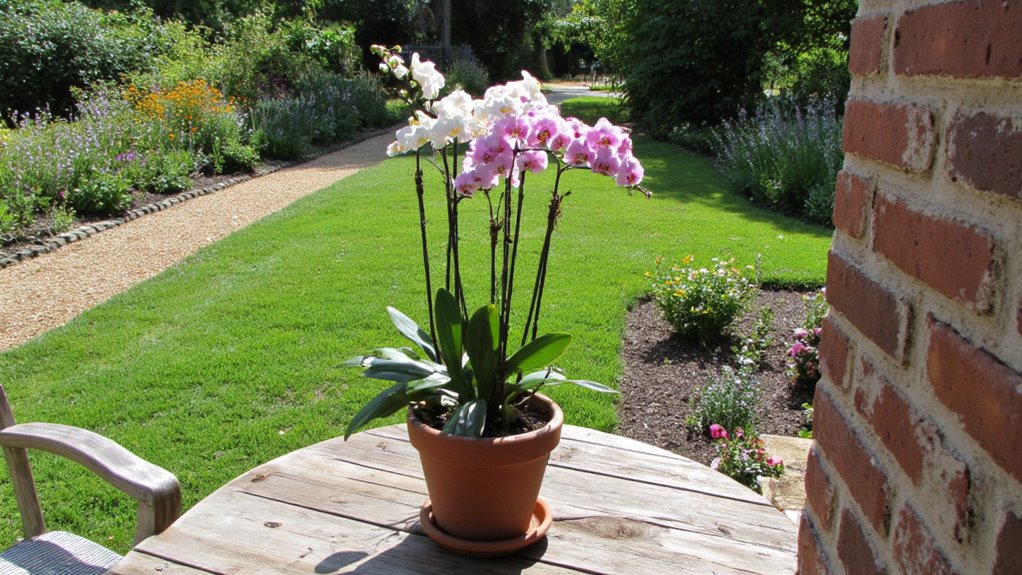 elegant orchids enhance outdoor