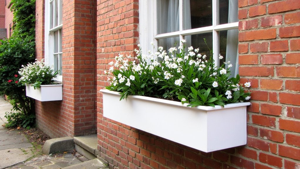 elegant white window boxes