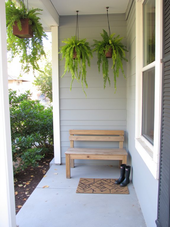 elevate porch with hanging planters