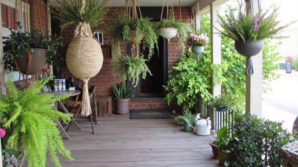 elevated greenery with planters