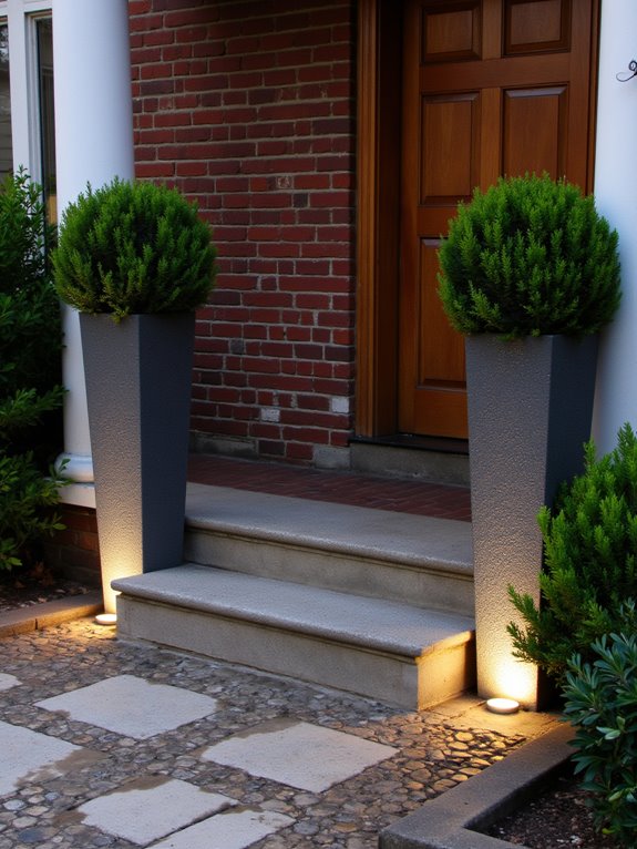 enchanting illuminated tall planters