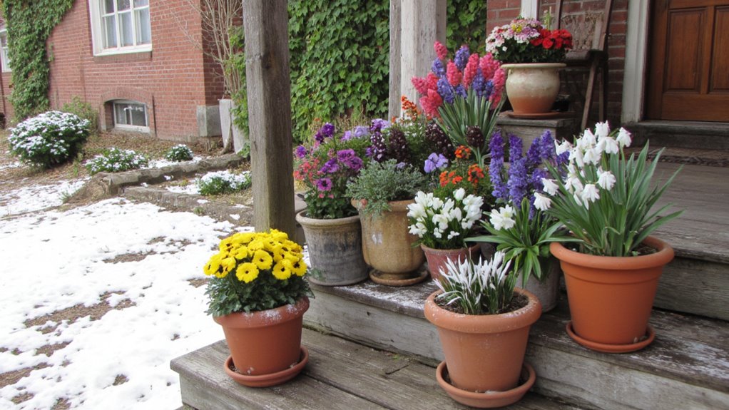 enhance winter flower pots