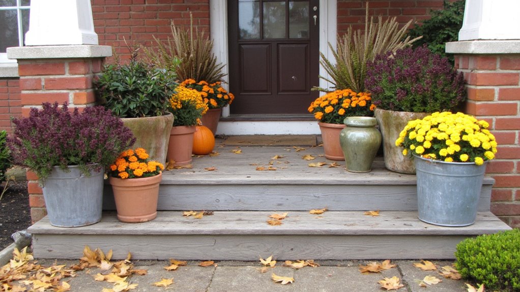 fall flower pot colors