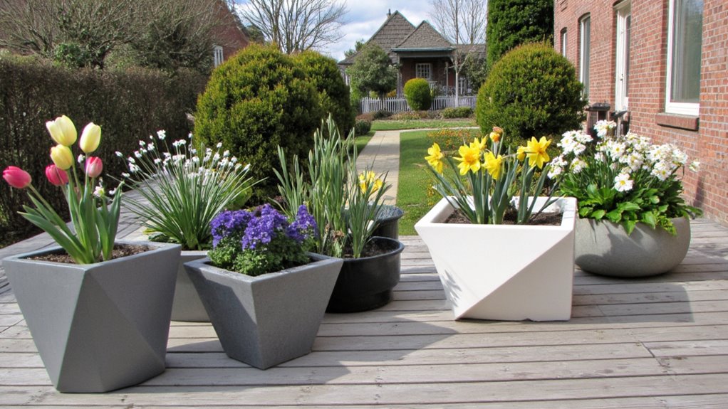 geometric planters for gardens