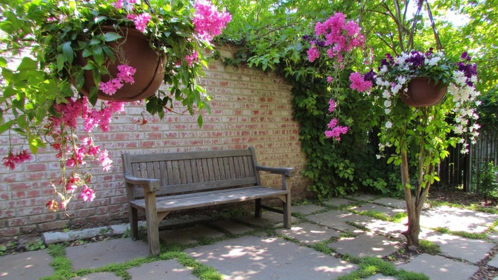 hanging fuchsias brighten gardens