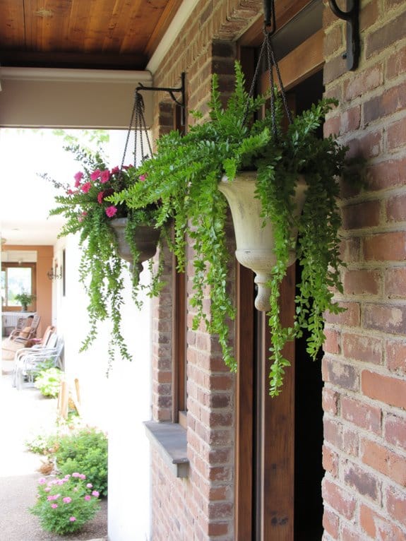 hanging planters enhance aesthetics