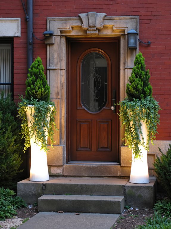 illuminated faux planters delight