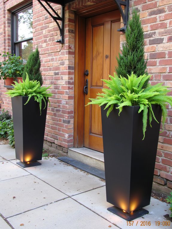 illuminated planters enhance ambiance