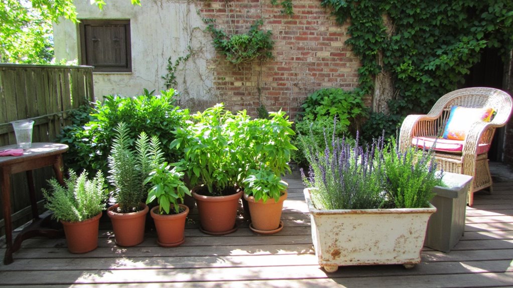 inviting aromatic herb garden
