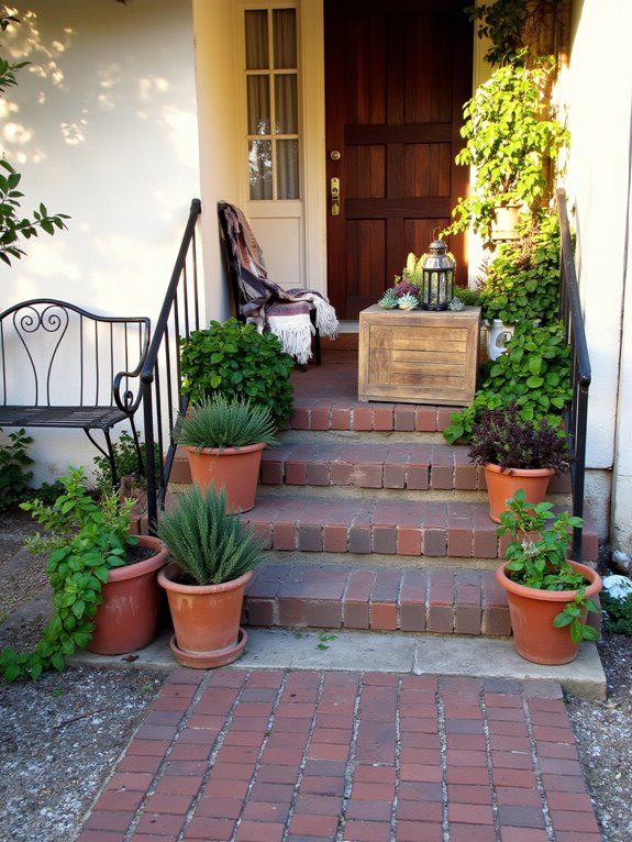 inviting entrance with plants