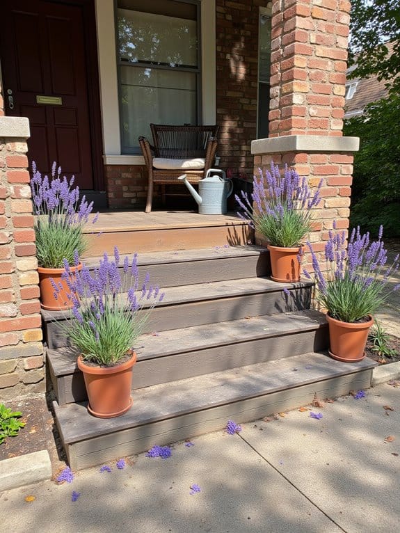 lavender enhances porch tranquility