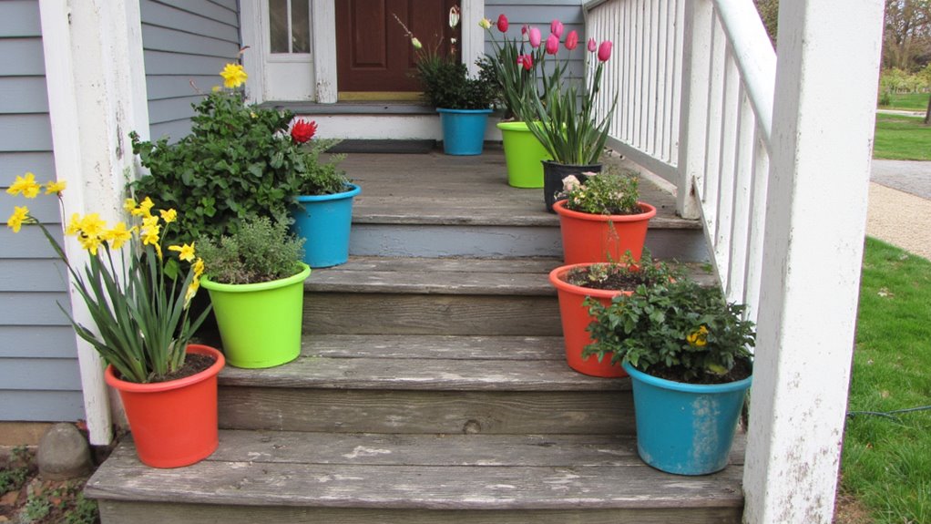lightweight colorful flower pots