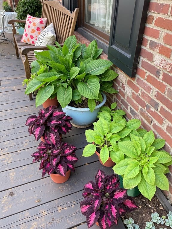 lush coleus foliage texture