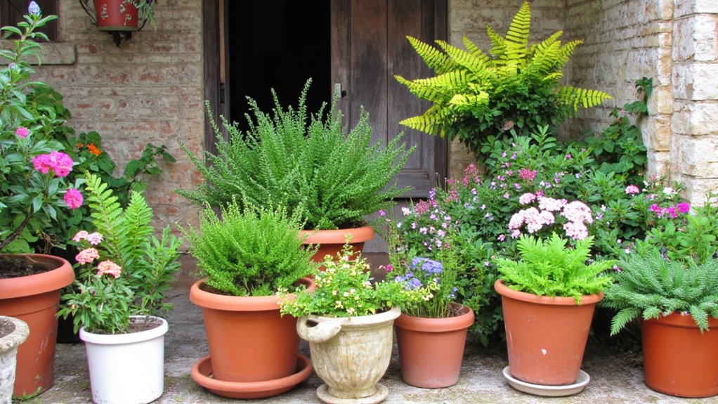 lush flowers and foliage