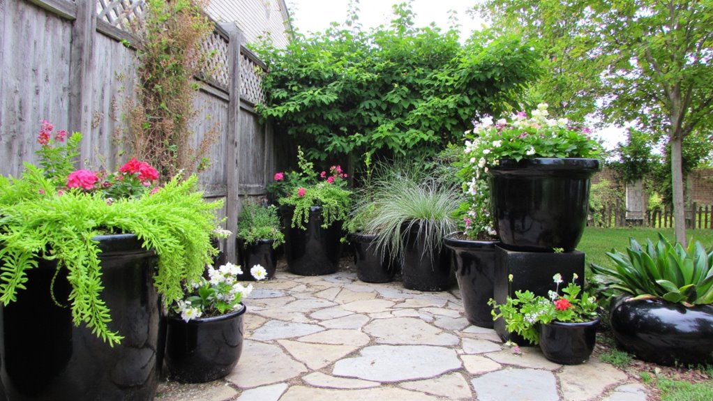 luxurious black glazed pots