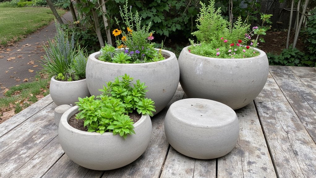 maintain polished concrete pots