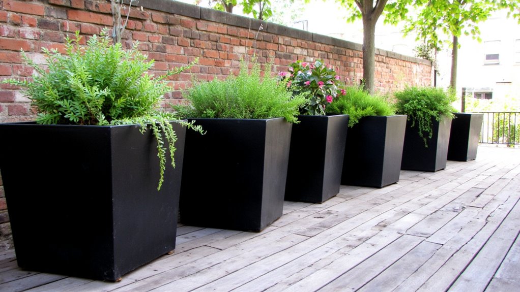 minimalist black cube planters