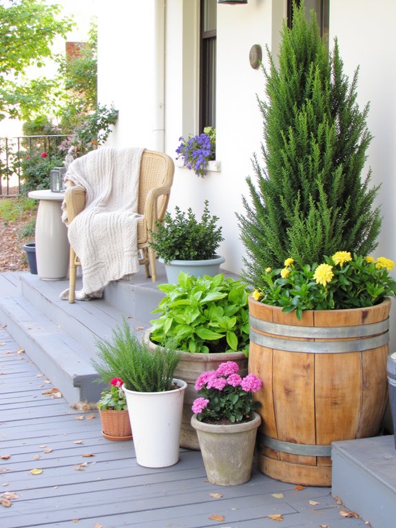 mix of planter sizes