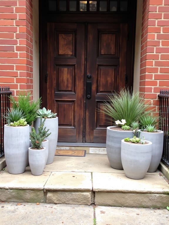 modern concrete urban planters