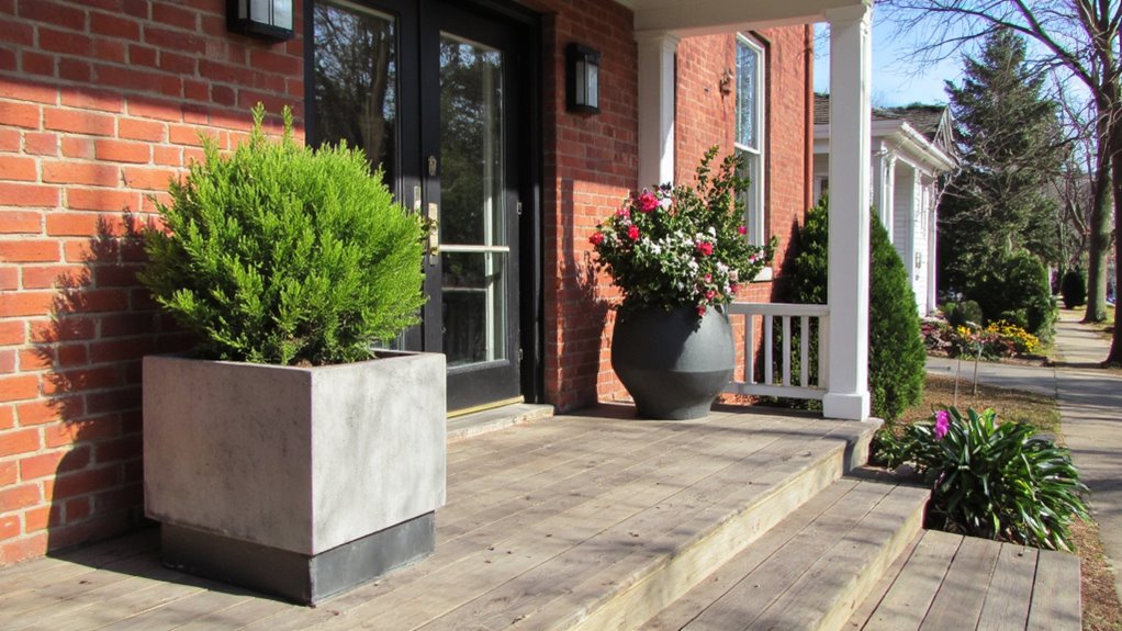 modern geometric porch planters