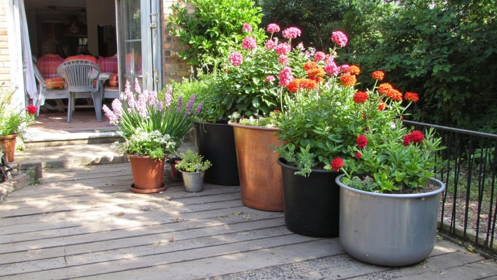 modern metal flower pots