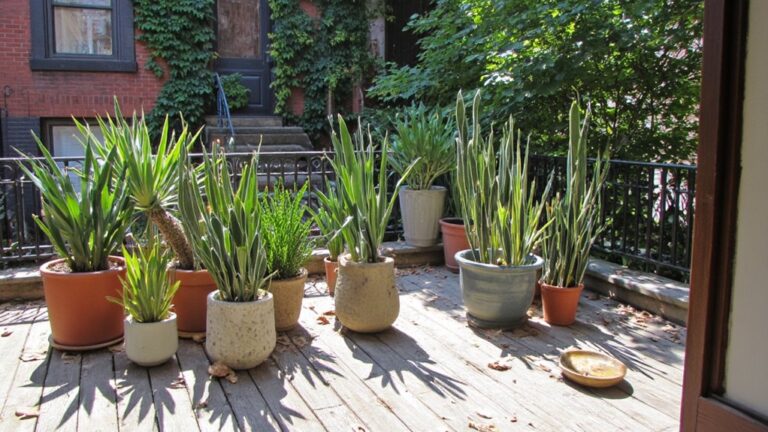 modern potted snake plants