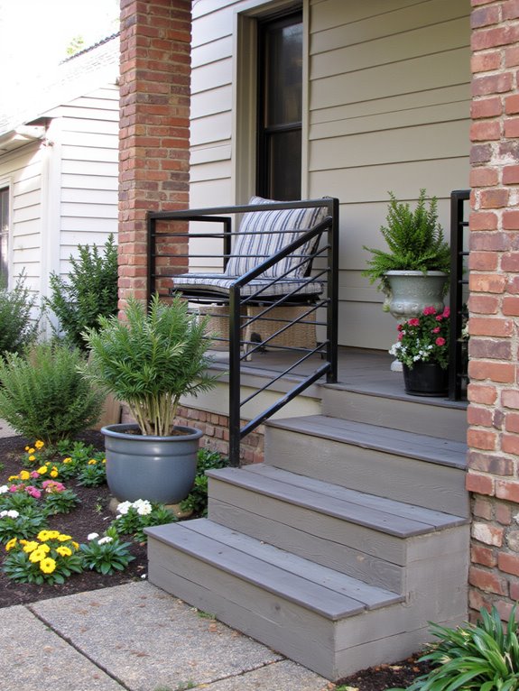 modern railing enhances aesthetics