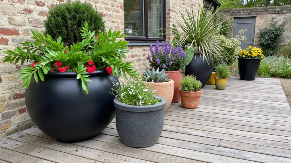 modern stylish large flower pots