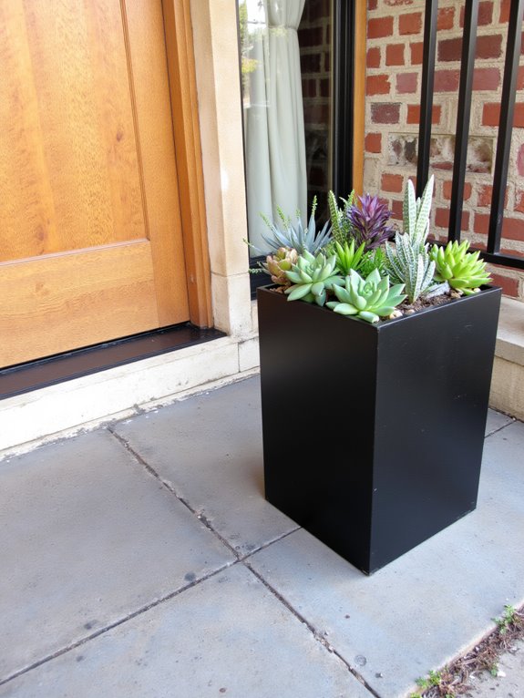 modern succulent entryway decor