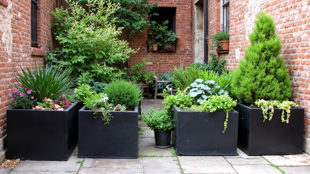 modular black planter versatility