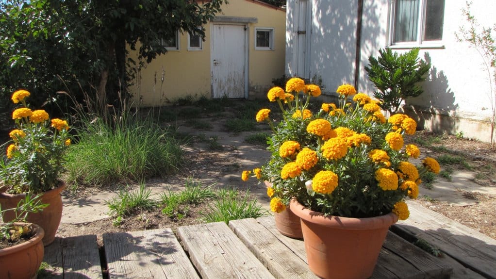 natural pest repelling marigolds