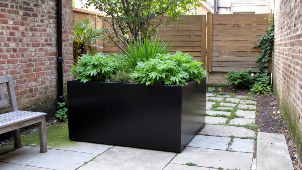 oversized planters enhance aesthetics