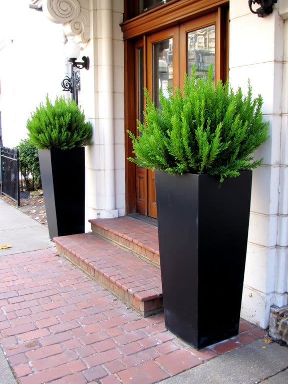 plant care in black planters