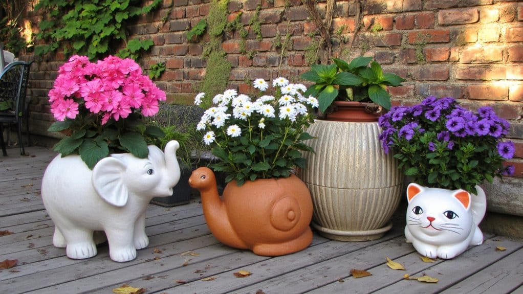 playful animal shaped pots