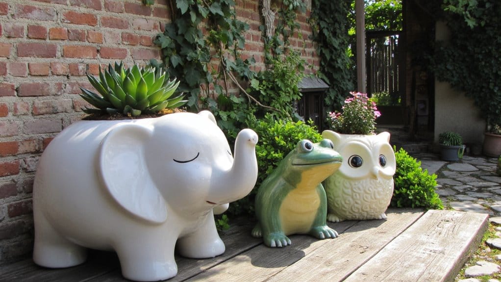 playful animal shaped pots