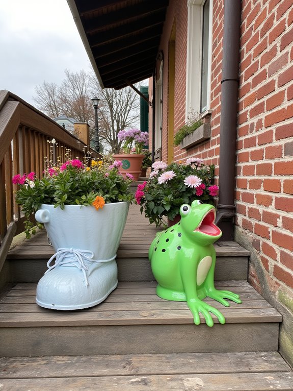 playful garden pot sculptures