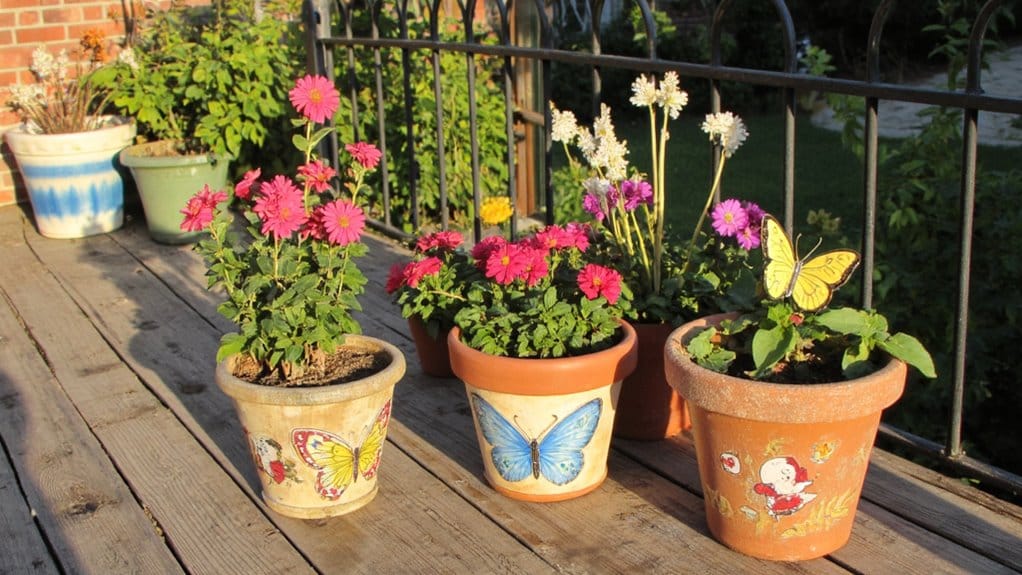 playful vibrant butterfly pots