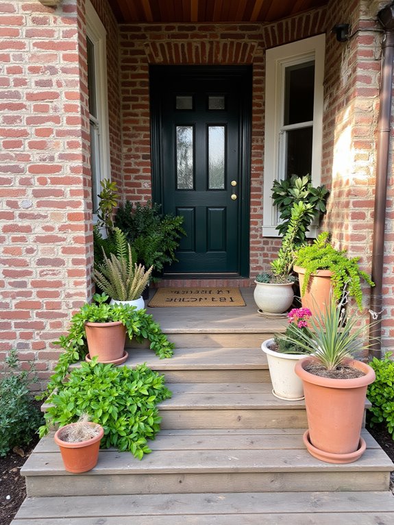 potted plants enhance porch charm