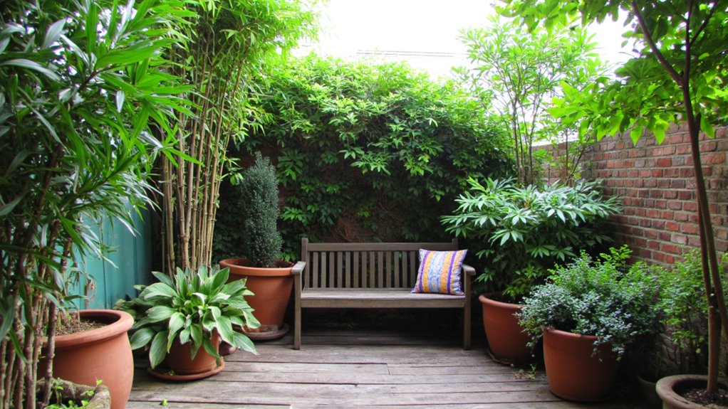 private oasis with foliage