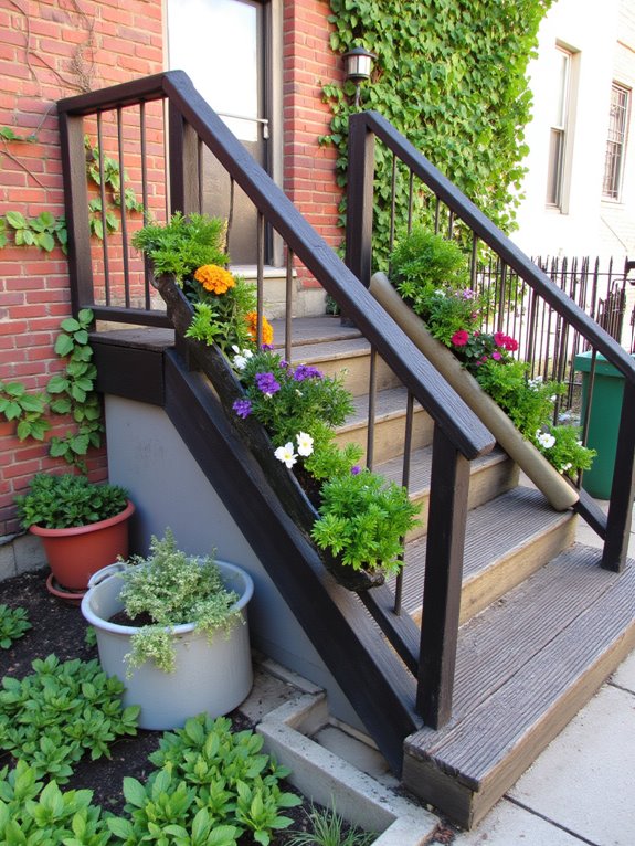 railing planters for space saving
