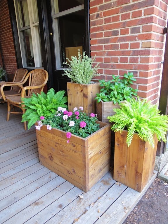 reclaimed wood planters charm