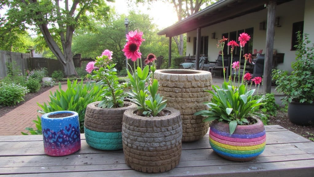 recycled tire flower pots