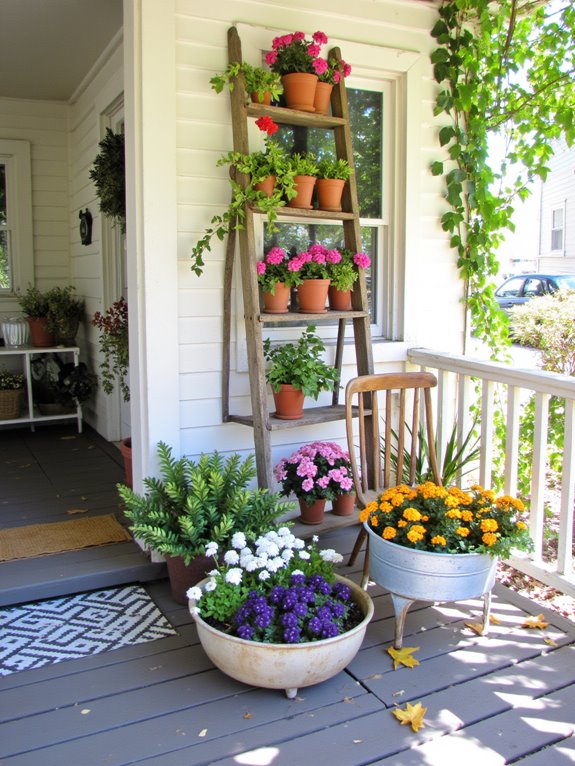 repurposed furniture as planters