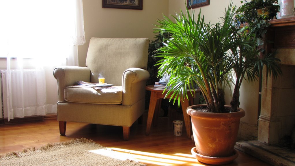 rhapis palm thrives indoors