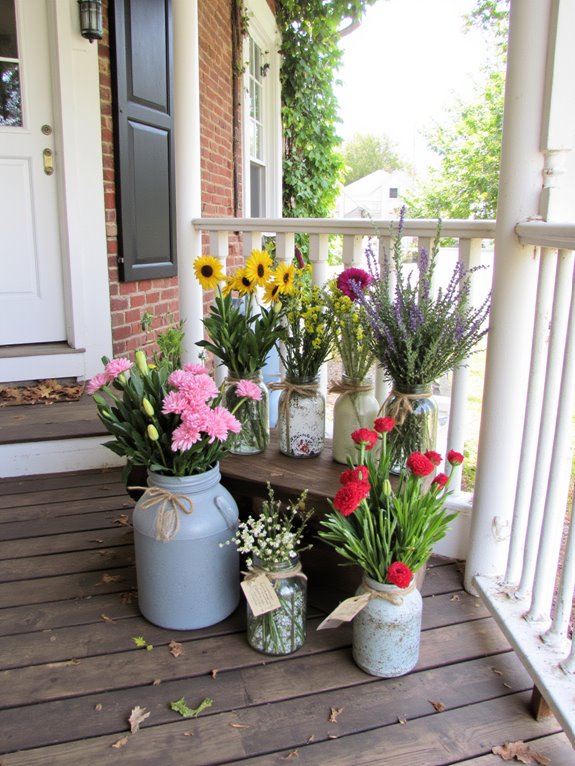 rustic mason jar planters