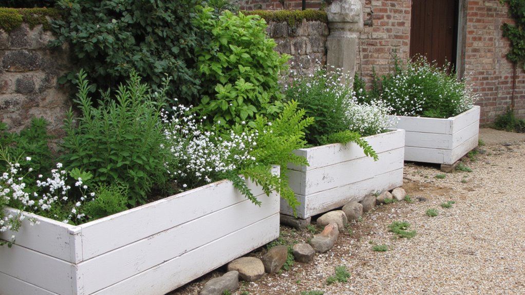 rustic planters enhance outdoor charm