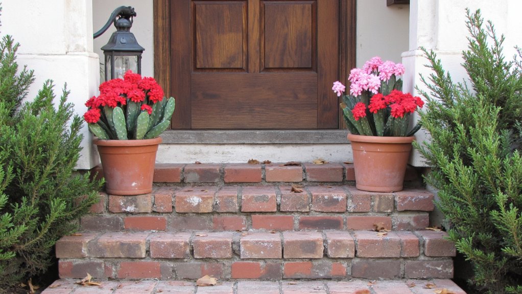 rustic pots with cacti