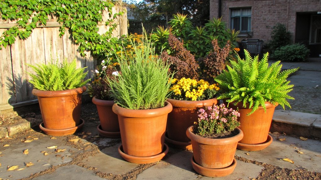 rustic wooden flower pots