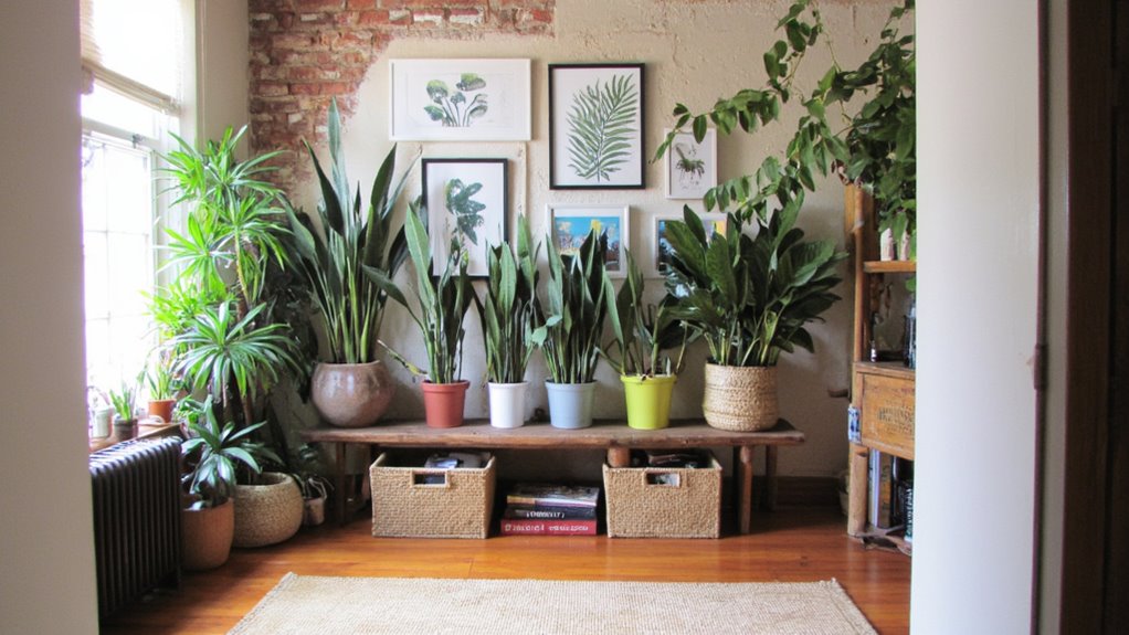 sansevieria art gallery wall